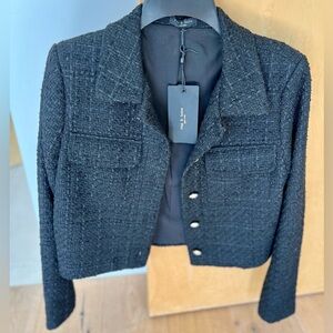 Black tweed jacket by Rag and Bone size 4, NWT, perfect condition, gold buttons